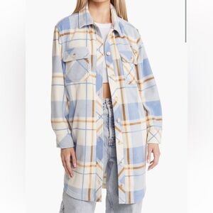 Plaid Blue and Cream Women's Jacket